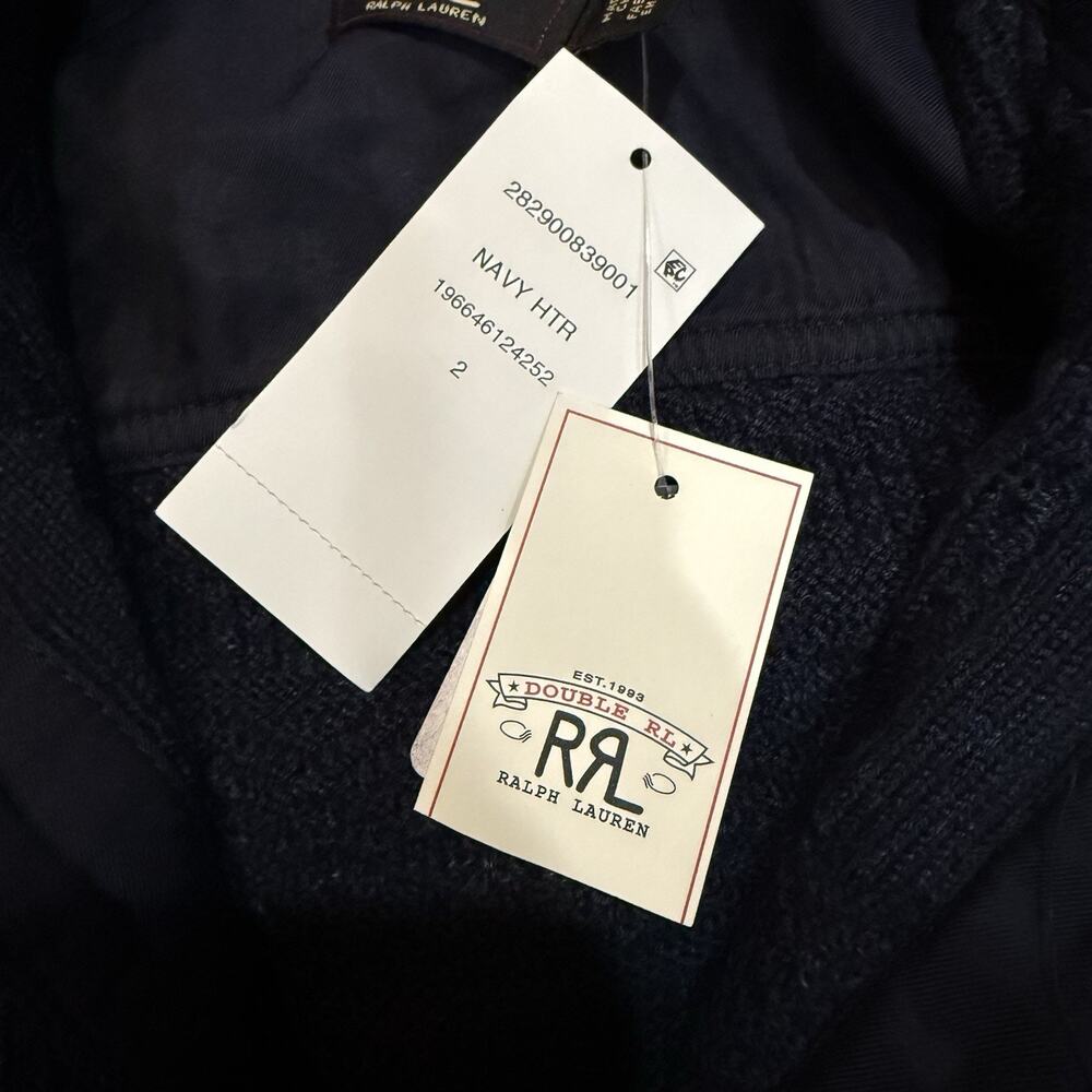 RRL Ralph Lauren Double RL Wool Cotton Belted Sweater Dress Size 2 S Blue $895 - Picture 9 of 12